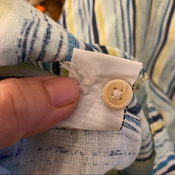 TOMMY BAHAMA Men 100% Linen Striped Buttoned Long Sleeve Shirt Size XL - Picture 9 of 12